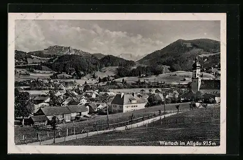 AK Wertach im Allgäu, Ortsansicht mit Hörnle und Sorgschrofen