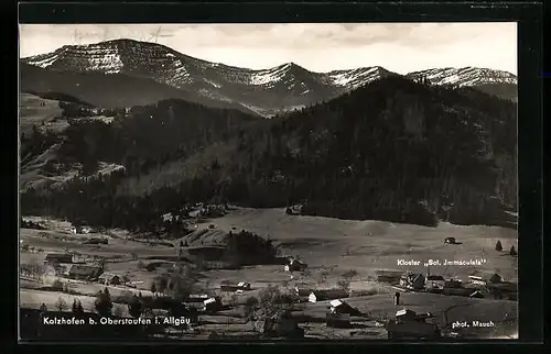 AK Kalzhofen / Allgäu, Ortsansicht mit Kloster Sct. Immaculata