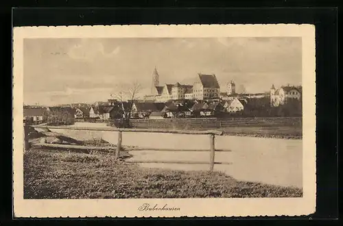 AK Babenhausen, Ortsansicht mit Kirche, Flusspartie