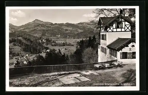 AK Oberaudorf a. Inn, Gasthaus Gfallermühle mit Mühlbach