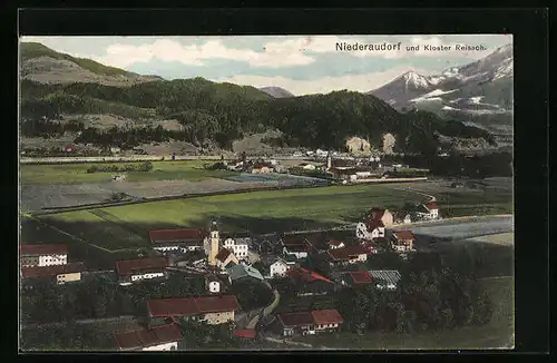 AK Niederaudorf, Ortsansicht und Kloster Reisach