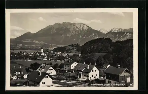 AK Oberaudorf a. Inn, Ortsansicht gegen Kaisergebirge