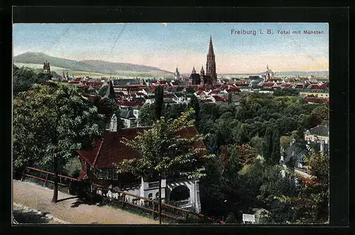 AK Freiburg i. Br., Ortsansicht mit Münster