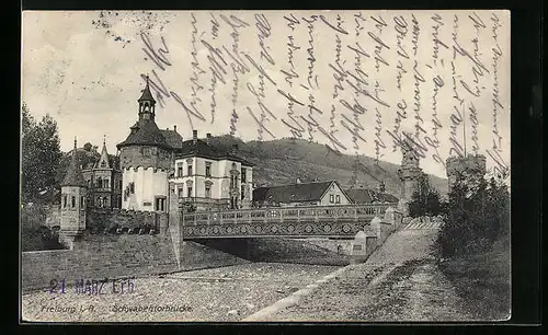 AK Freiburg i. Br., Schwabentorbrücke