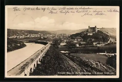 AK Eichstätt, Ortsansicht mit Willibaldsburg von der Neuen Strasse aus gesehen