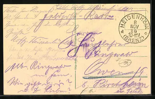 AK Heidenheim a. Brenz, Ortsansicht mit Schloss Hellenstein