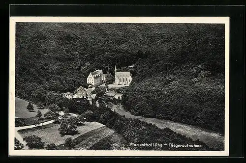 AK Marienthal i. Rhg., Ortsansicht, Fliegeraufnahme