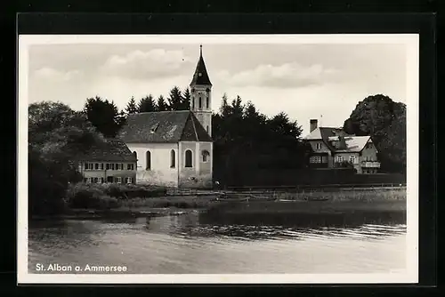 AK St. Alban am Ammersee, Blick zur Kirche