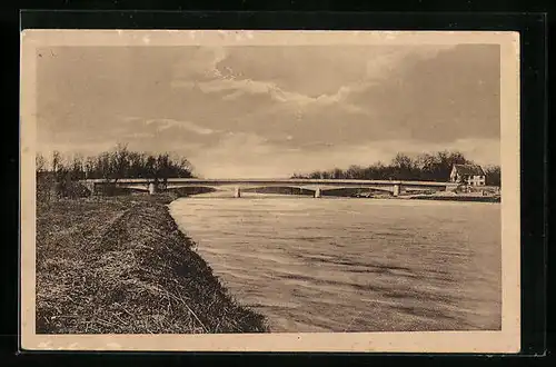 AK Dillingen a. D., Blick zur Donaubrücke