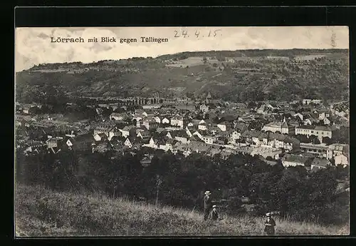 AK Lörrach, Gesamtansicht mit Blick gegen Tüllingen