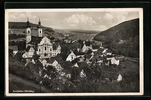 AK Zwiefalten / Württ., Ortsansicht aus der Vogelschau