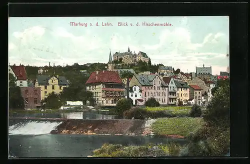 AK Marburg a. d. Lahn, Blick v. d. Hirschenmühle
