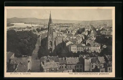 AK Bonn, Ortsansicht von der Münsterkirche aus gesehen