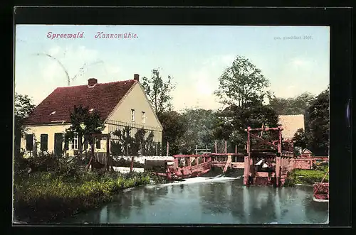 AK Alt Zauche / Spreewald, Wassermühle Kannomühle