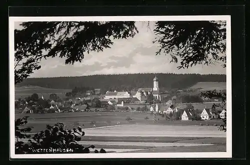 AK Wettenhausen, Ortsansicht aus der Vogelschau