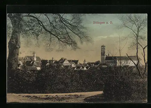 AK Dillingen a. D., Ortsansicht mit Kirche