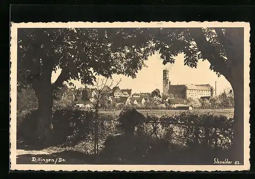 AK Dillingen a. D., Ortsansicht mit Kirche