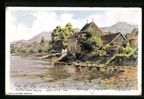 AK Waldkirch / Breisgau, Flusspartie