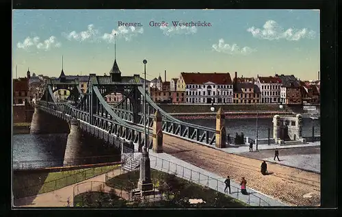 AK Bremen, Grosse Weserbrücke