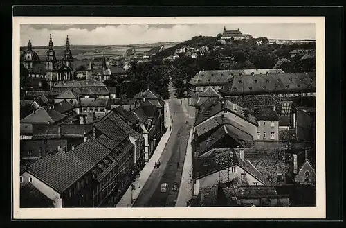 AK Fulda, Ortsansicht mit Friedrichstrasse, Dom und Frauenberg