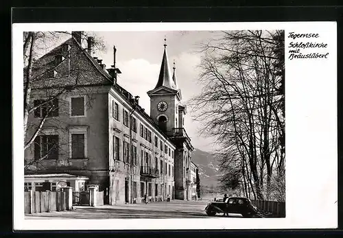 AK Tegernsee, Schlosskirche mit Gasthaus Bräustüberl
