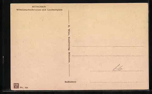 AK München, Wittelsbacherbrunnen und Lenbachplatz