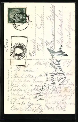 AK Mainz, Gutenberg-Denkmal