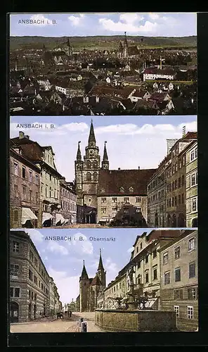 AK Ansbach i. B., Gesamtansicht, Obermarkt