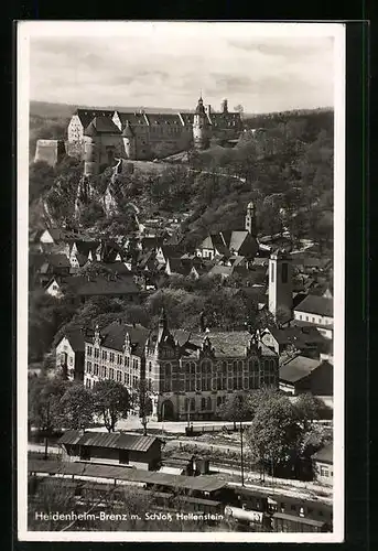 AK Heidenheim a. Brenz, Ortsansicht mit Schloss Hellenstein