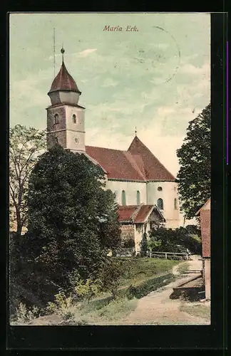 AK Maria-Eck, Blick zur Kirche