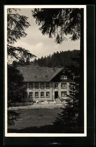 AK Triberg / Schwarzwald, Hotel-Pension Über`m Wasserfall