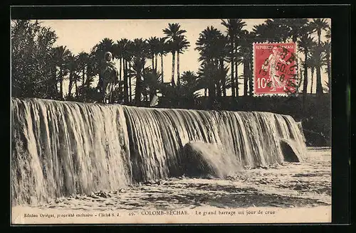 AK Colomb-Béchar, Le grand barrage un jour de crue, Wasserfall