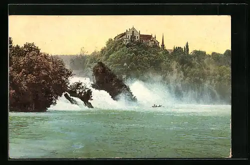 AK Schaffhausen, Blick zum Rheinfall, Wasserfall