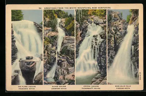 AK White Mountains / New Hampshire, The Flume Cascade, Silver Cascade, Crystal Cascade, Wasserfall
