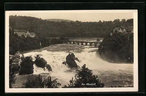 AK Schaffhausen, Rheinfall aus der Vogelschau, Wasserfall