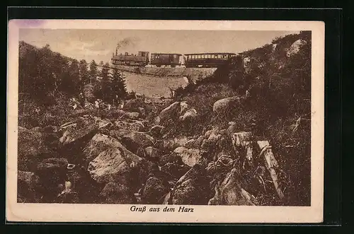 AK Brocken / Harz, Brockenbahn, Bergbahn