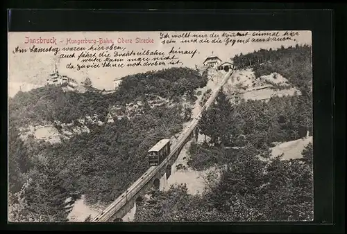AK Innsbruck, Hungerburg-Bahn, Obere Strecke, Bergbahn