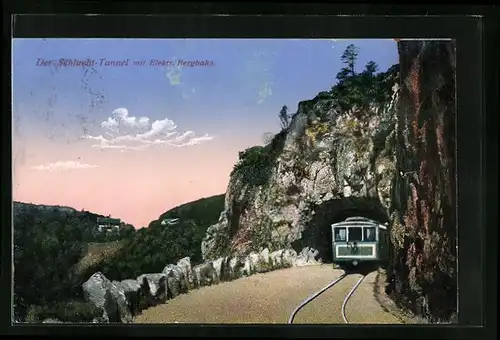 AK Schlucht, Elektrische Bergbahn den Schlucht-Tunnel passierend