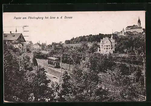AK Linz a. d. Donau, Bergbahn auf dem Pöstlingberg