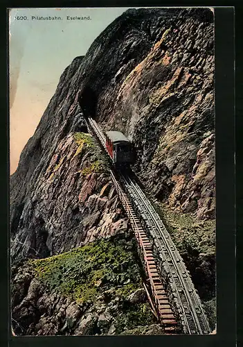 AK Pilatusbahn an der Eselwand, Bergbahn