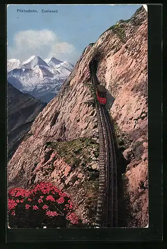 AK Pilatusbahn an der Eselwand, Bergbahn