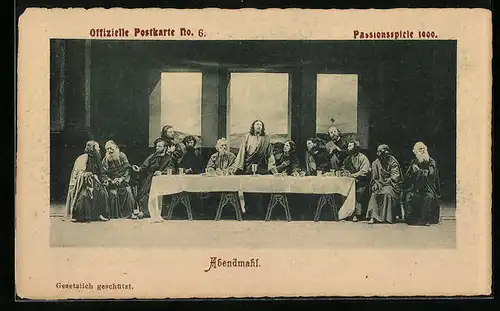 AK Oberammergau, Passionsspiele 1900, Abendmahl