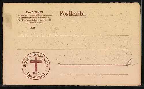 AK Oberammergau, Passionsspiele 1900, Abendmahl