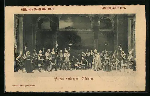 AK Oberammergau, Passionsspiele 1900, Petrus verleugnet Christus