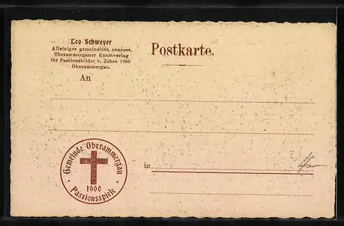 AK Oberammergau, Passionsspiele 1900, Christus vor Herodes