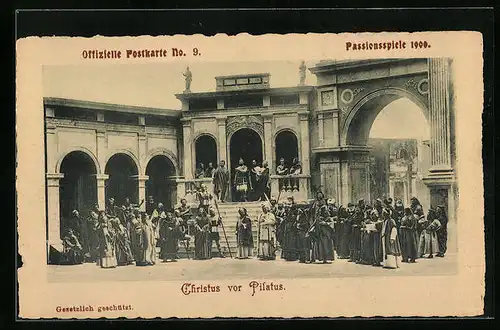 AK Oberammergau, Passionsspiele 1900, Christus vor Pilatus