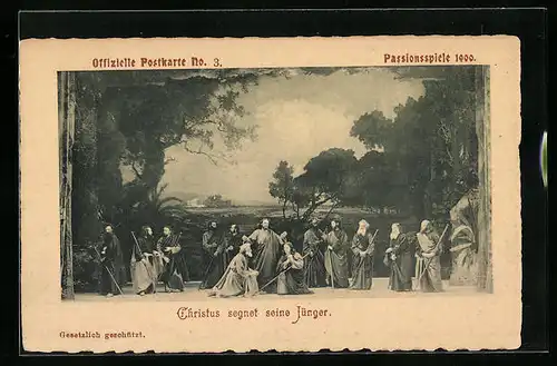 AK Oberammergau, Passionsspiele 1900, Christus segnet seine Jünger