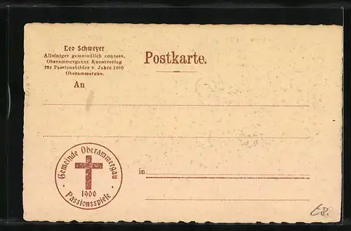 AK Oberammergau, Passionsspiele 1900, Christus segnet seine Jünger