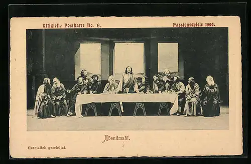 AK Oberammergau, Passionsspiele 1900, Abendmahl