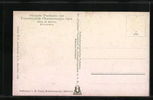 AK Oberammergau, Passionsspiele 1922, Kreuzweg